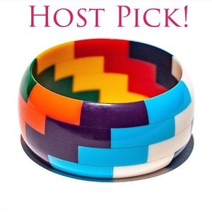 HANDMADE Multicolor Vintage Rep Mod Lucite Bangle!